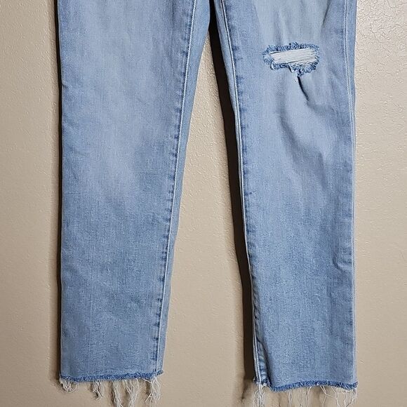 Madewell 26 The Perfect Vintage Jeans Light Blue Distressed High Rise Straight.. - Picture 4 of 13